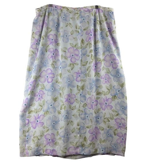 Vintage Joan Leslie Midi Skirt Women's 22W (40" Waist) Floral Feminine READ - Picture 2 of 11
